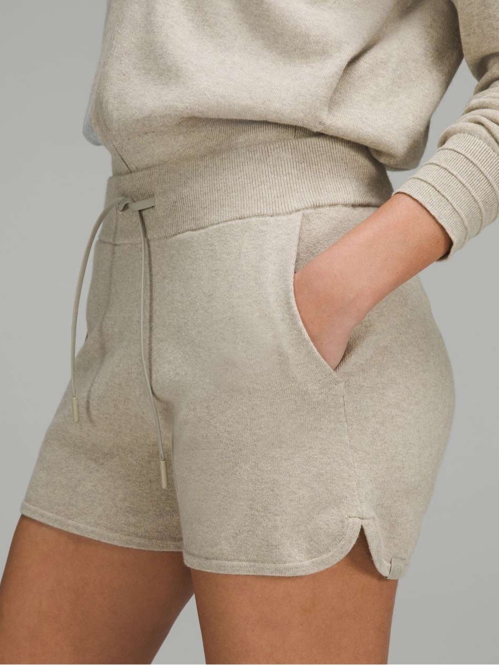 Lululemon Cotton-Cashmere Knit High-Rise Shorts